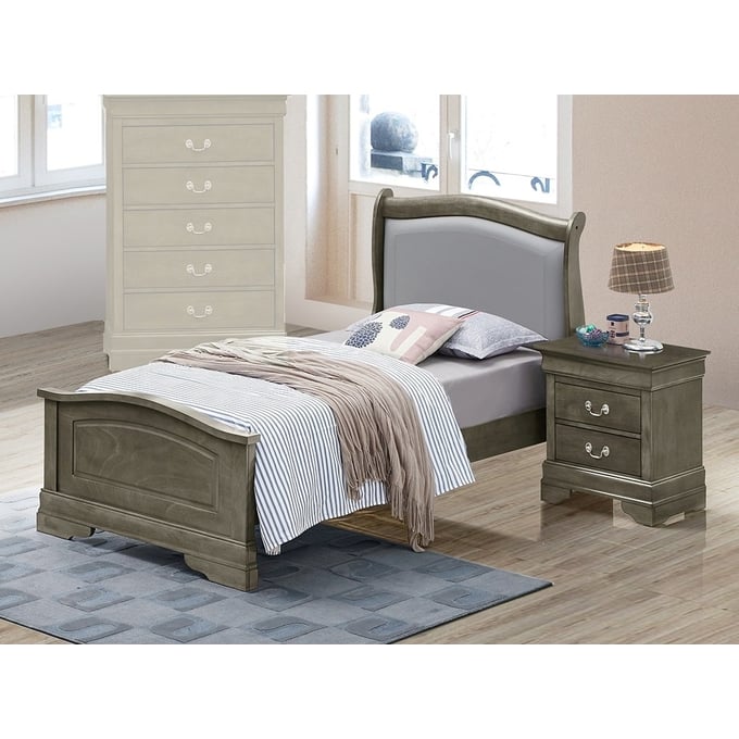 Passion Furniture Louis Philippe Cappuccino 3 Drawer Nightstand