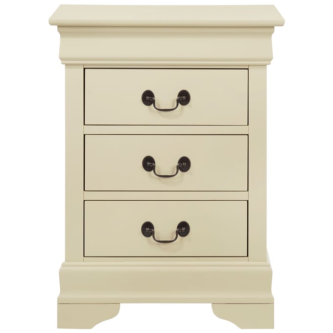 Passion Furniture Louis Philippe Cappuccino 3 Drawer Nightstand