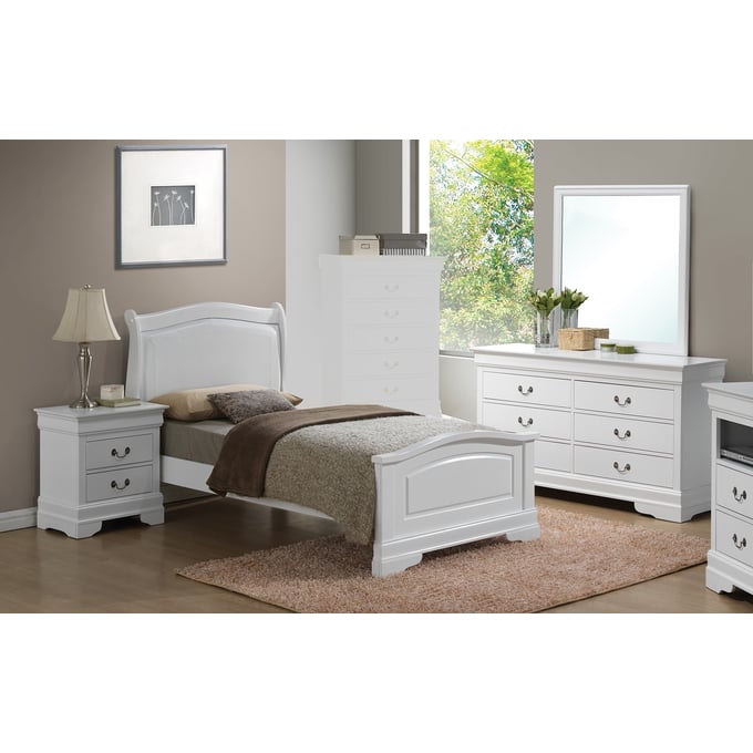 Louis Philippe Queen Size Bedroom Set - White