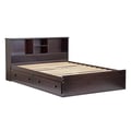 Full Mates Bed with Bookcase Headboard, Java