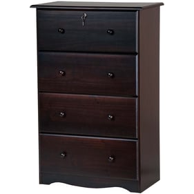 Palace Imports Java 4 Jumbo Drawer Chest with Lock