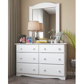 Palace Imports White Dresser and Mirror