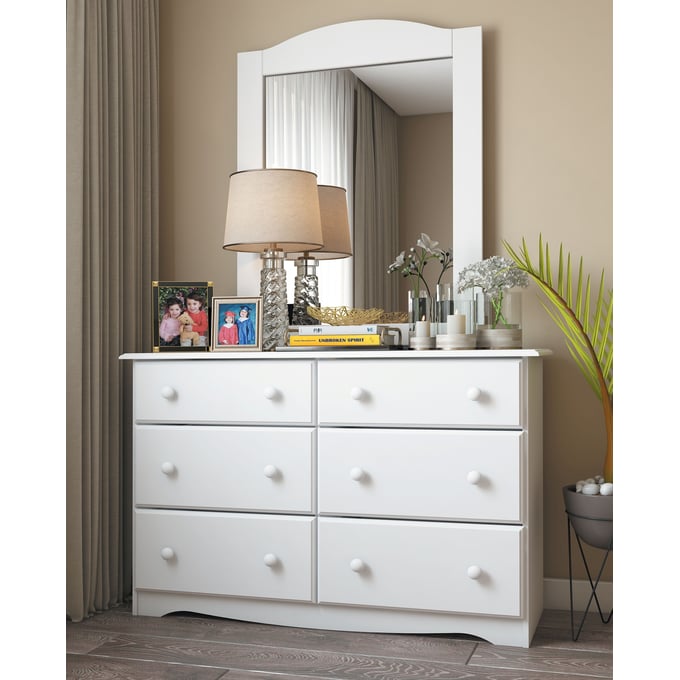 Palace Imports White Dresser and Mirror PIF-5401-DRMR