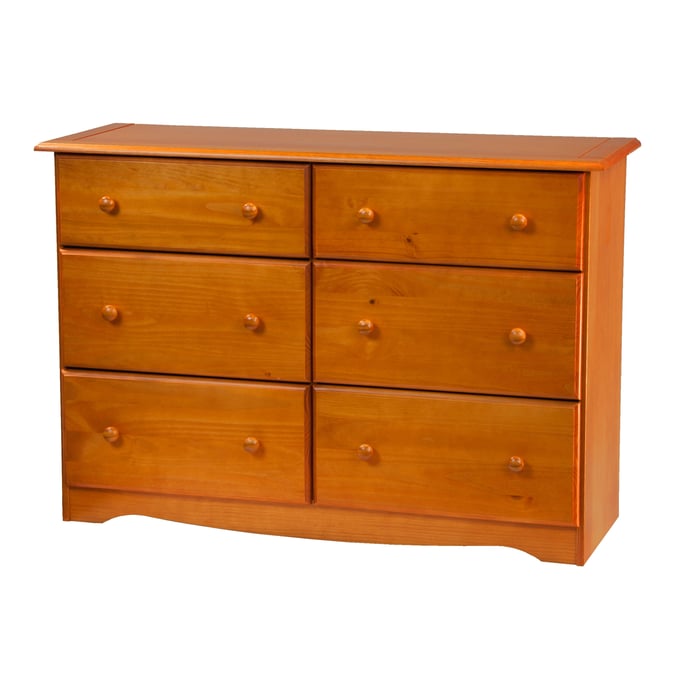 Palace Imports Honey Pine 6 Drawers Double Dresser PIF-5404