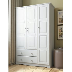 Palace Imports Grand White Wardrobe with 7 Shelves