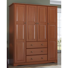 Palace Imports Family Mocha Wardrobe With Metal Knobs With 8 Small And 3 La...