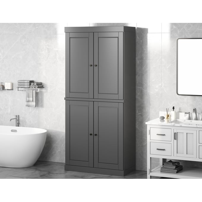 Palace Imports Gray 32 Inch Bathroom Cabinet with Doors PIF-6625