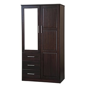 Palace Imports Metro Java 6 Shelves Mirrored Door Wardrobe