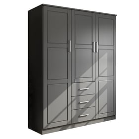 Palace Imports Cosmo Gray 3 Door Wardrobe