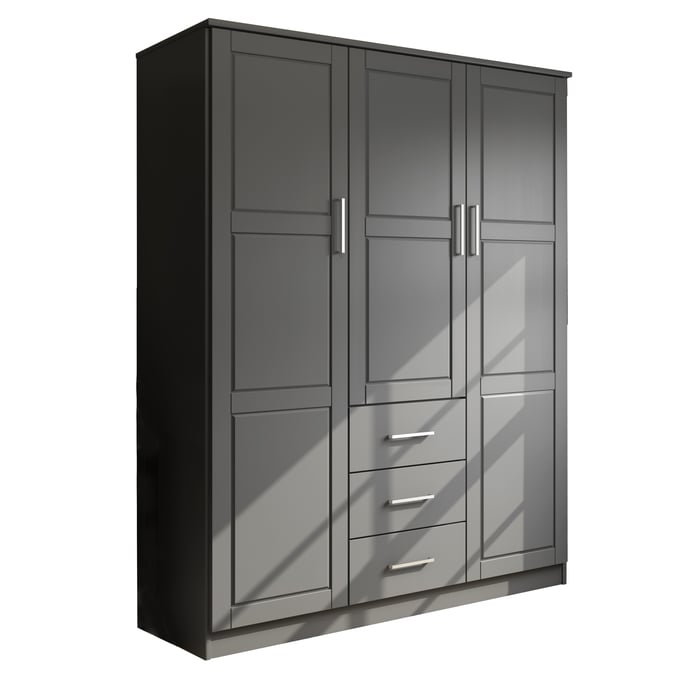 Palace Imports Cosmo Gray 3 Door Wardrobe PIF-7115D