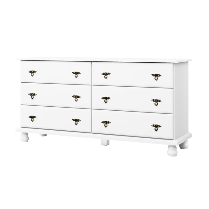 Palace Imports Kyle White 6 Drawers Double Dresser PIF-8401