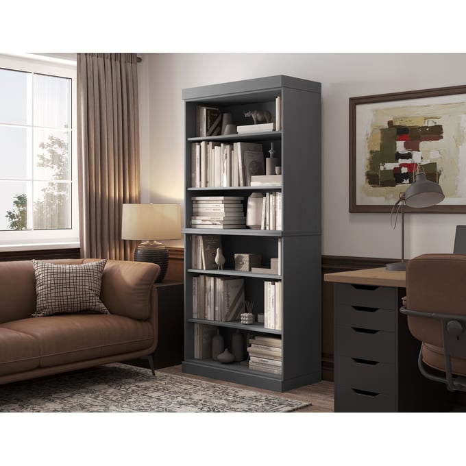 Palace Imports Gray 6 Shelf Bookcase with Adjustable Shelves PIF-9405