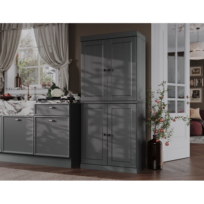 Palace Imports Gray 32 Inch Pantry Cabinet with Doors PIF-9415