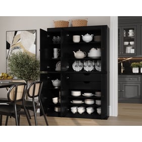 Palace Imports Black 48.5 Inch Kitchen Pantry Storage Cabinet with Doors an...