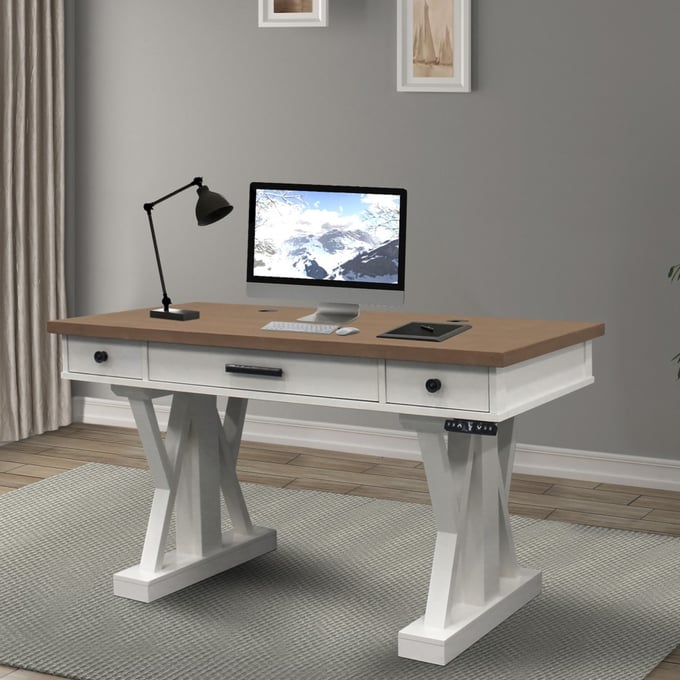 Parker House Americana Modern White 56 Inch Power Lift Desk PKH-AME256-2-COT