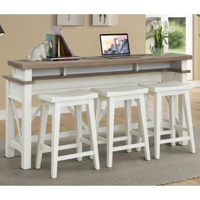 Parker House Americana Modern White Everywhere Console with 3 Stools