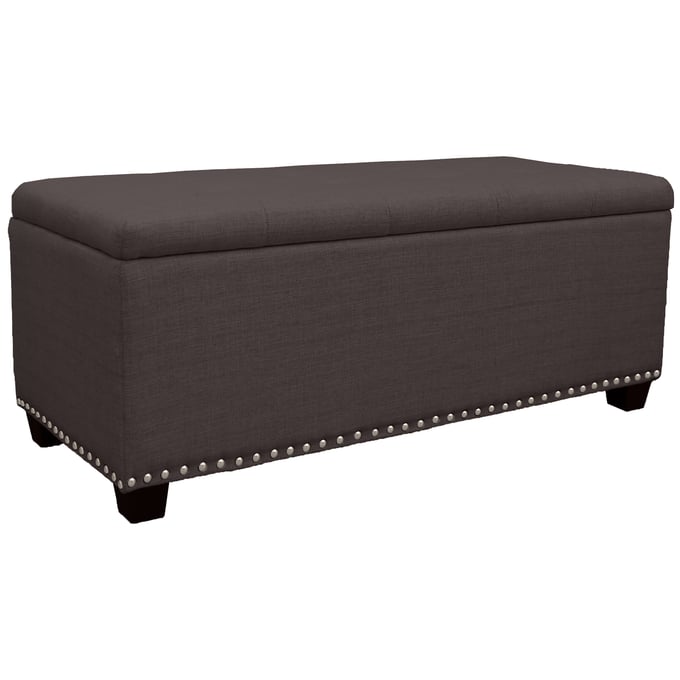 Parker House Cameron Gray Storage Bench PKH-BCAM-BENCH-SEA