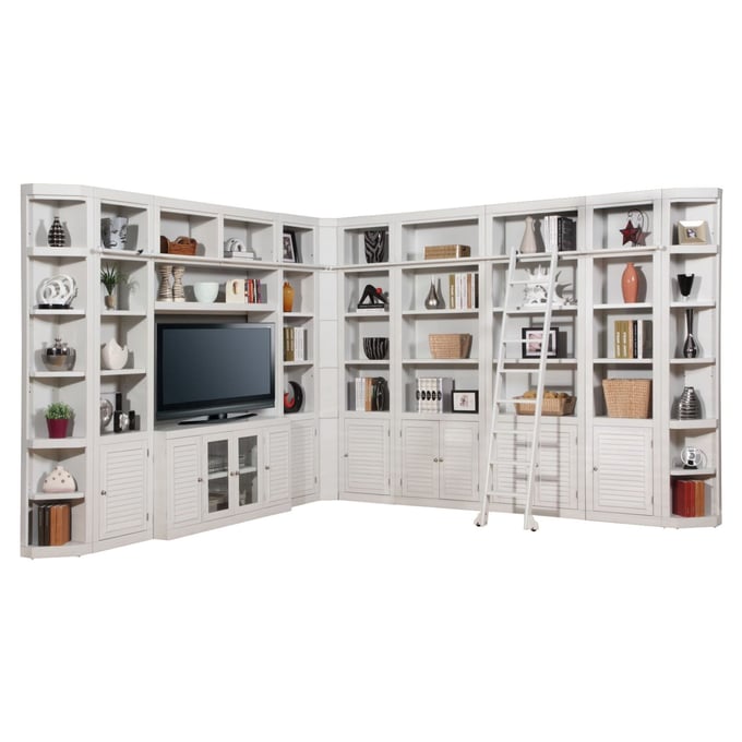 Parker House Boca White 12pc L Shape Entertainment Wall PKH-BOC-12PC-ENT-LWALL