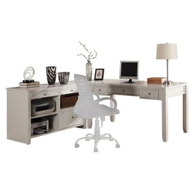 Parker House Boca White L Shape Desk with Credenza