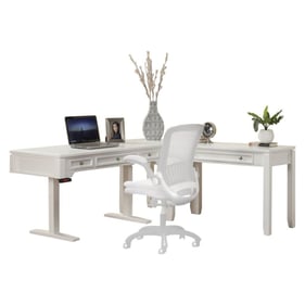 Parker House Boca White Power Lift L Shape Desk