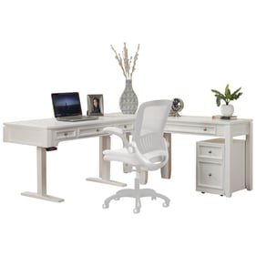 Parker House Boca White L Shape Desk with Lateral File