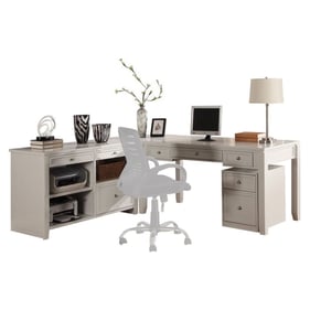 Parker House Boca White L Shape Desk with Credenza and Lateral File