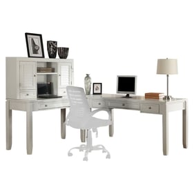 Parker House Boca White L Shape Desk with Hutch