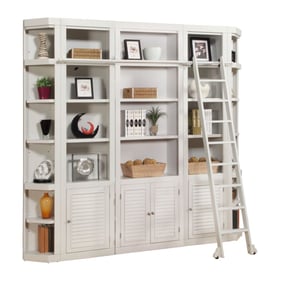 Parker House Boca White 6pc Library Wall with Corner Bookcases