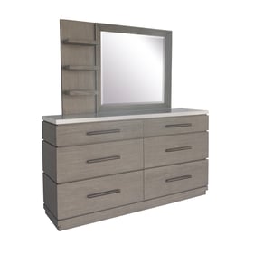 Parker House Pure Modern Gray 6 Drawers Dresser and Mirror