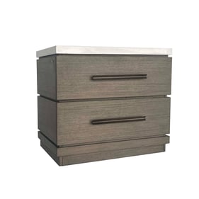 Parker House Pure Modern Gray 2 Drawers Nightstand with USB Charger