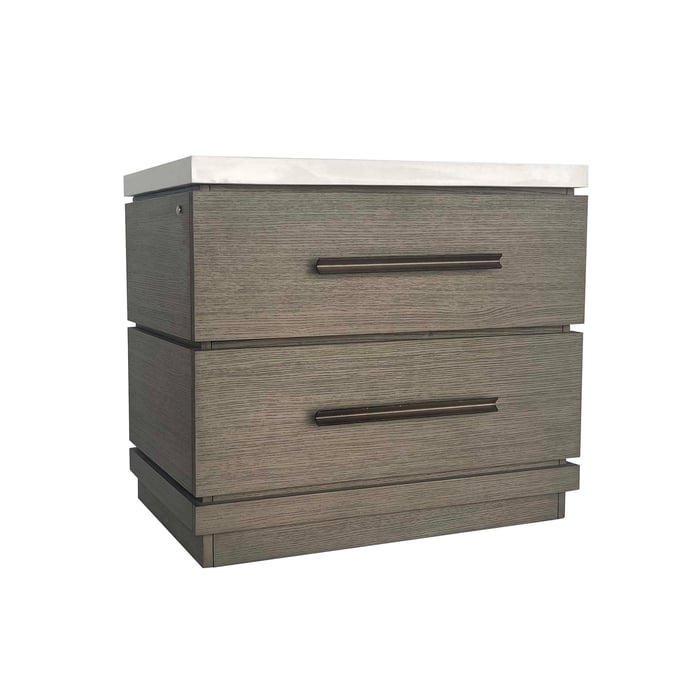 Parker House Pure Modern Gray 2 Drawers Nightstand with USB Charger PKH-BPUR51282