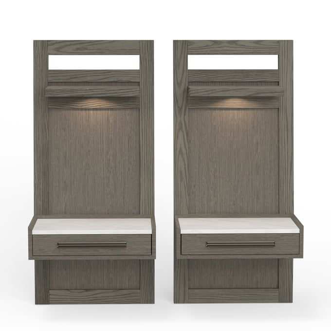 Parker House Pure Modern Grey Pair Of Nightstand Piers Used with Platform Bed PKH-BPUR52250P