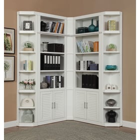 Parker House Catalina White 5 Piece Corner Library Wall