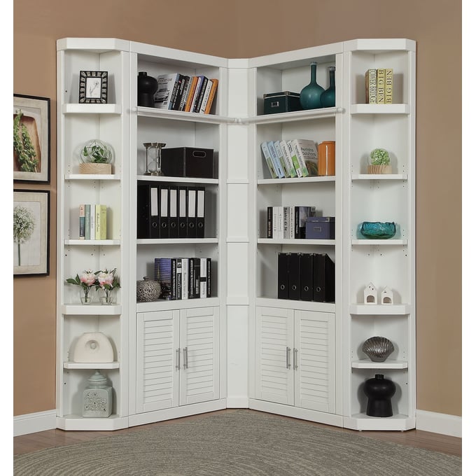 Parker House Catalina White 5 Piece Corner Library Wall PKH-CAT-5PC-LIB-L-WALL