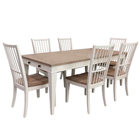 Parker House Americana Modern White Rectangle 7pc Dining Room Set