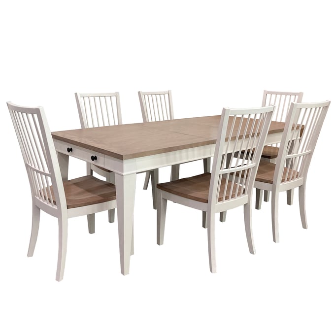 Parker House Americana Modern White Rectangle 7pc Dining Room Set PKH-DAME60RECT-COT-DR-S1