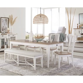 Parker House Americana Modern White 6pc Dining Room Set with Bench