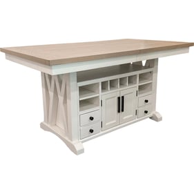 Parker House Americana Modern White 72 Inch Island Counter Height Table