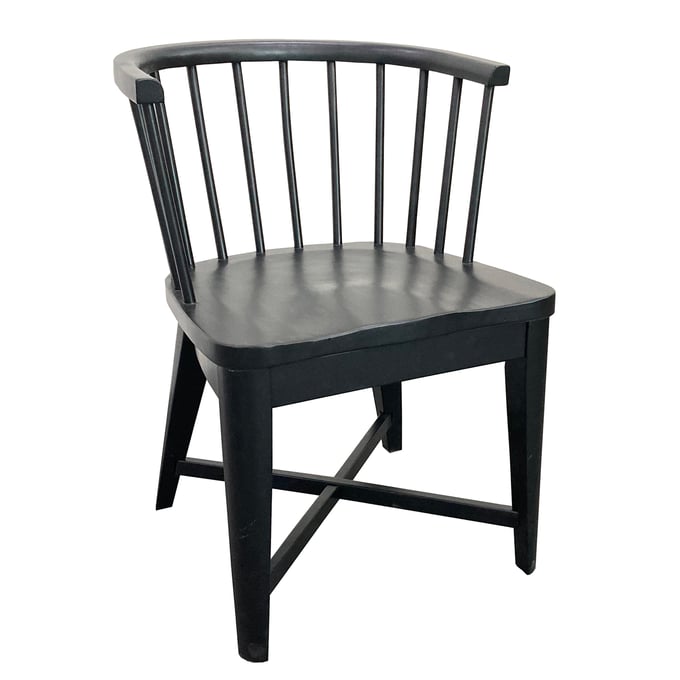 2 Parker House Americana Modern Black Barrel Dining Chairs PKH-DAME2118-BLK