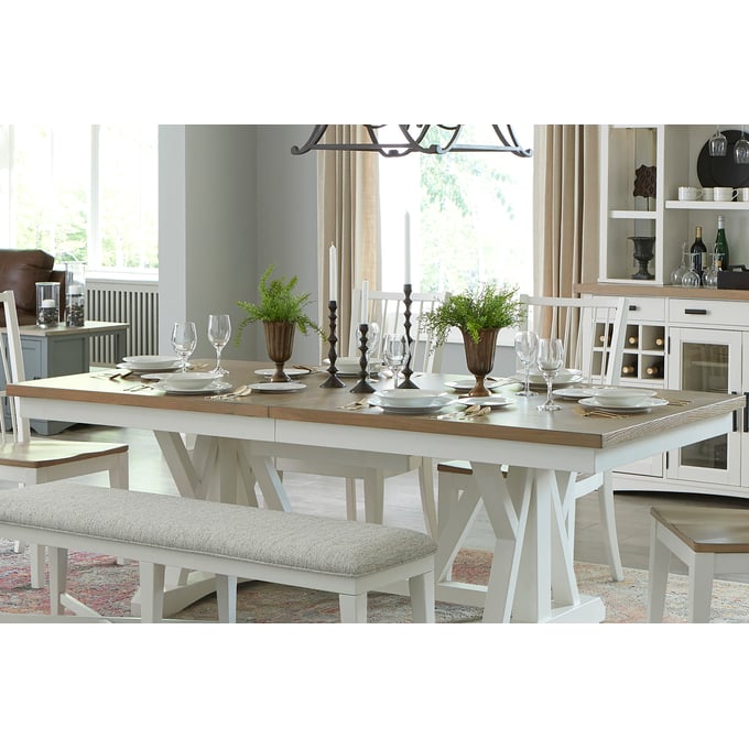 Parker House Americana Modern White Trestle Extendable Dining Table Top PKH-DAME88T-COT