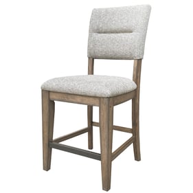 2 Parker House Cedar Fork Grey Upholstered Counter Stools