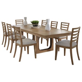 Parker House Escape Brown 9pc Dining Room Set with Ladderback Chair