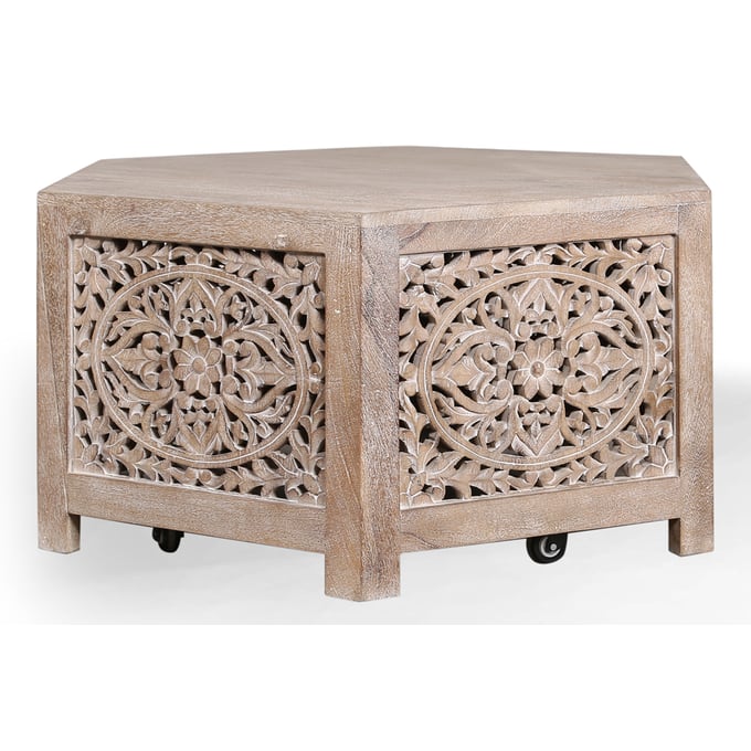 Parker House Crossings Eden Tan Hexagonal Cocktail Table PKH-EDE01