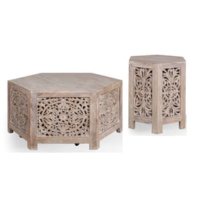 Parker House Crossings Eden Tan 3pc Coffee Table Set