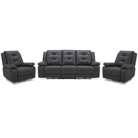 Parker House Caldwell Dark Grey Power Reclining Sofa and Two Recliners