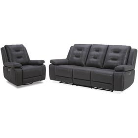 Parker House Caldwell Dark Grey Power Reclining Sofa and Recliner