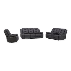 Parker House Caldwell Dark Grey Power Reclining 3pc Living Room Set