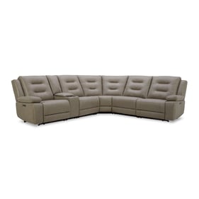 Parker House Caldwell Grey 6pc Modular Power Reclining Sectional with Adjus...