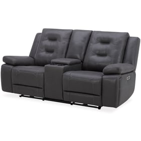 Parker House Caldwell Dark Grey Power Console Loveseat