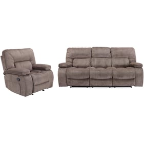 Parker House Chapman Brown Polyester Manual Reclining Sofa and Recliner